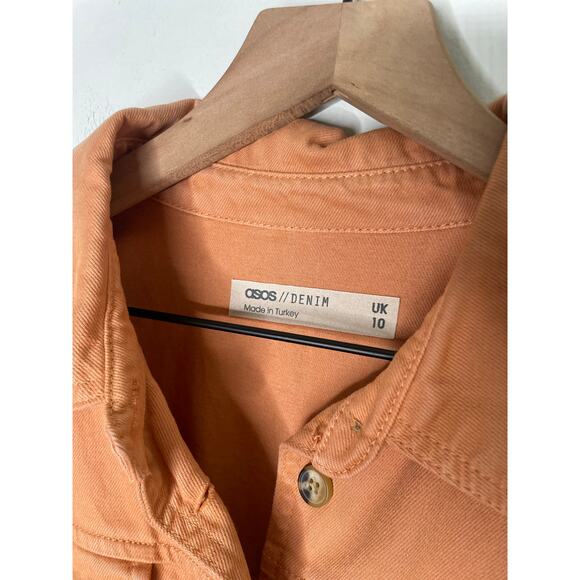 ASOS Orange Denim Utility Romper Womens Size 6 Cotton Cargo One Piece - Picture 9 of 10